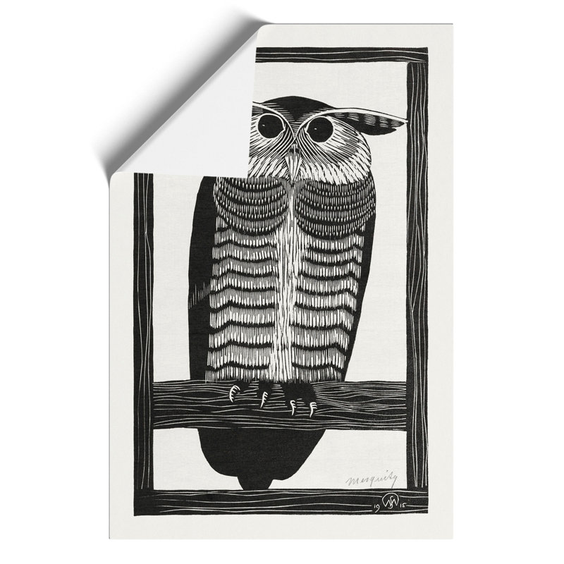 Horned Owl by Samuel De Mesquita - Unframed Painting, 42cm H x 30cm W x 0.1cm D