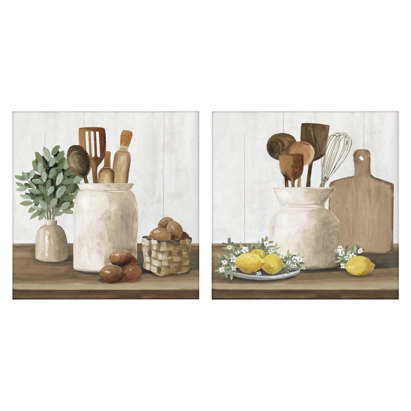 Ensemble de toiles 2 pièces Country Kitchen, par White Ladder, H 24 po x l 24 po
