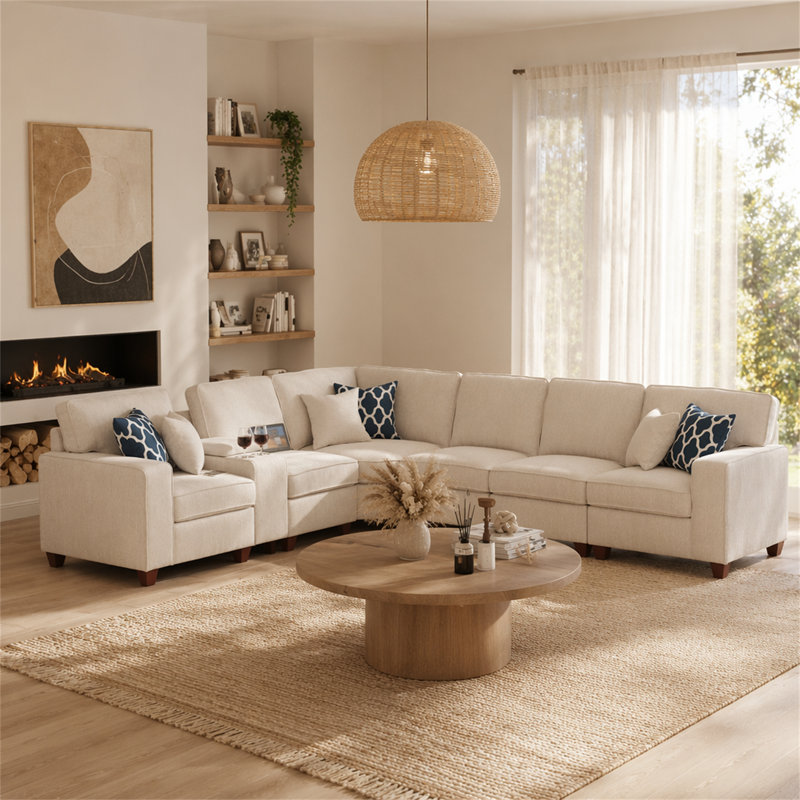 Canapé modulaire avec repose-pieds Rene