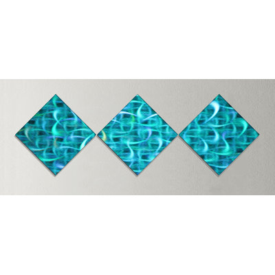 « turquoise aquarelle fractal pattern », impression à multiples images sur toile