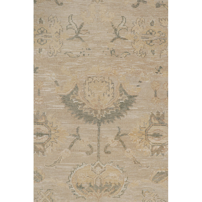 Oushak Handmade Oushak Silk Floral Area Rug, Rectangle 9' x 12'