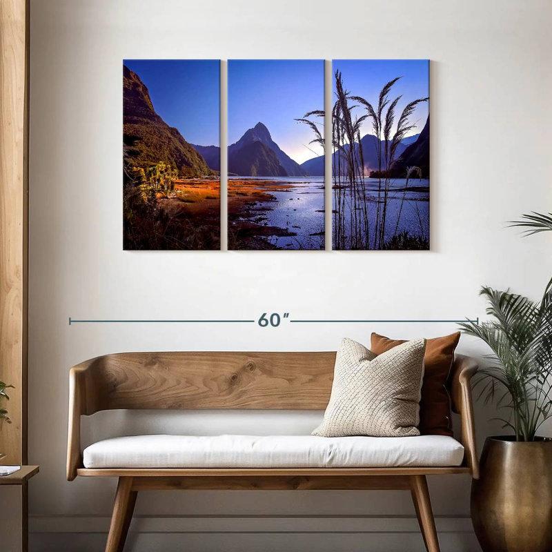 Milford Sound, lever du jour, H 28 po x l 45 po