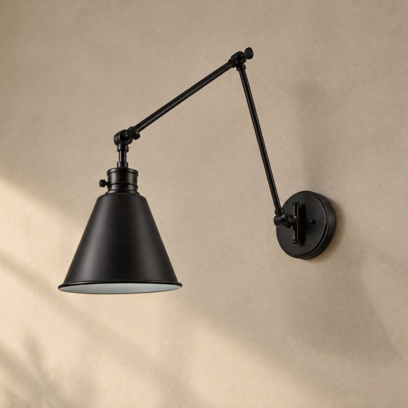 Alihan Steel Plug-in Swing Arm, Black, Matte Black