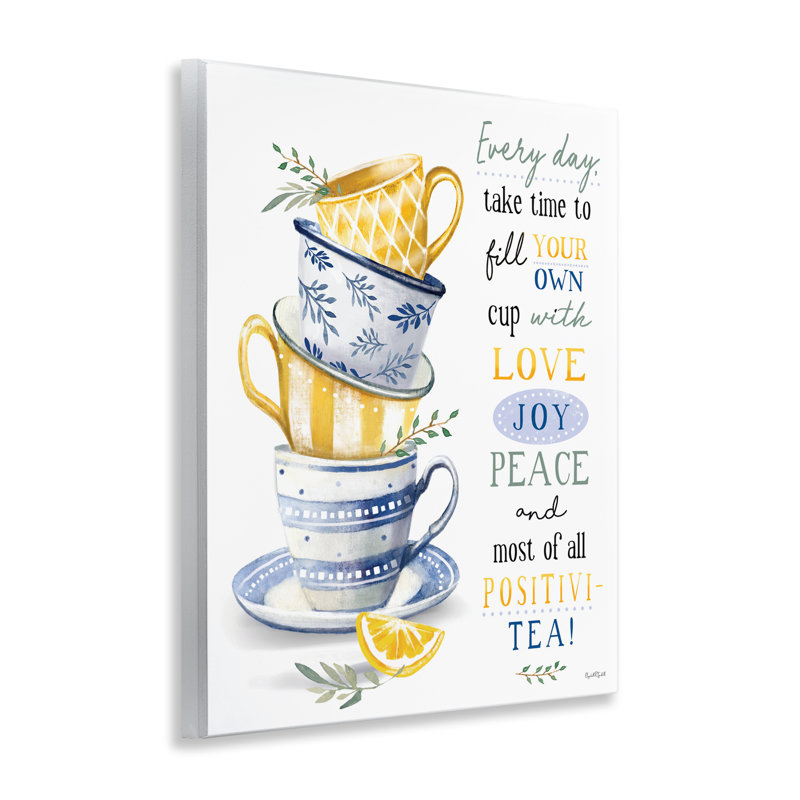Remplissez votre tasse de thé, plaque murale par Elizabeth Tyndall