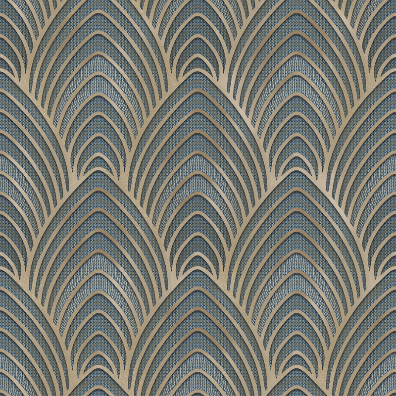 Orquidia Galerie Utopia Geometric Arch Array Lustre Finish Wallpaper Roll 10m x 53cm, Grey