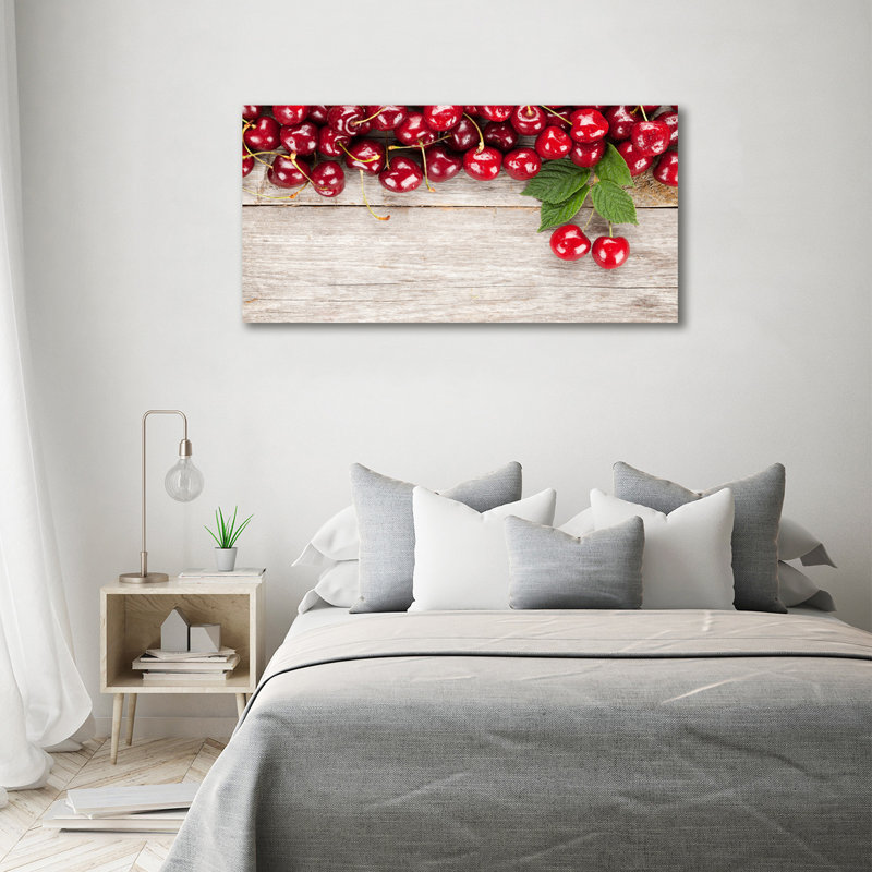 Cherries On Wood - Wrapped Canvas Print