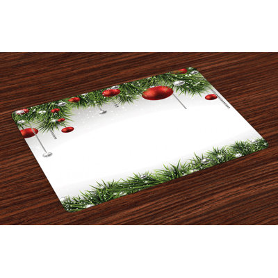 Manassas Christmas Tree Balls Ornaments Placemat