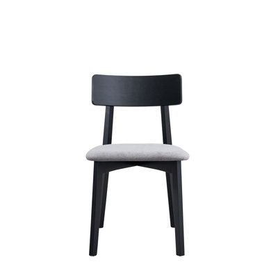 Chaise d'appoint en lin gris et finition noire