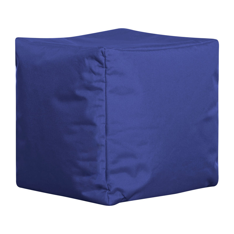  Repose-pieds pouf carré Moseley 16 po, hydrofuge, Mélange de polyester bleu royal