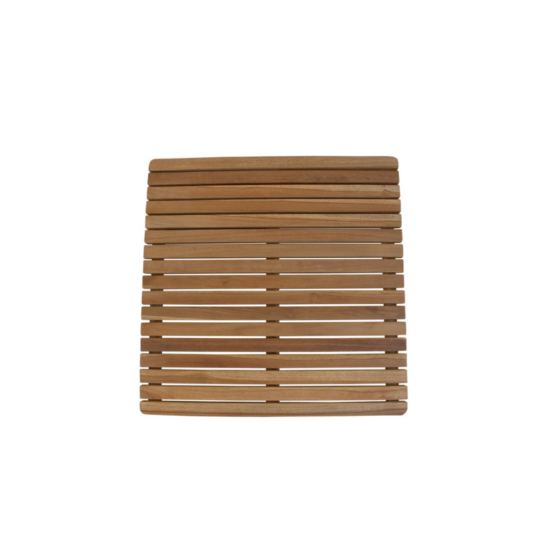 Natural Teak 24" Square Shower Mat