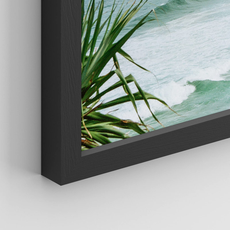 «Tropical Ocean Beach Seascape Horizon», impression sur papier 4 pièces, Noir, H 14 po x l 11 po