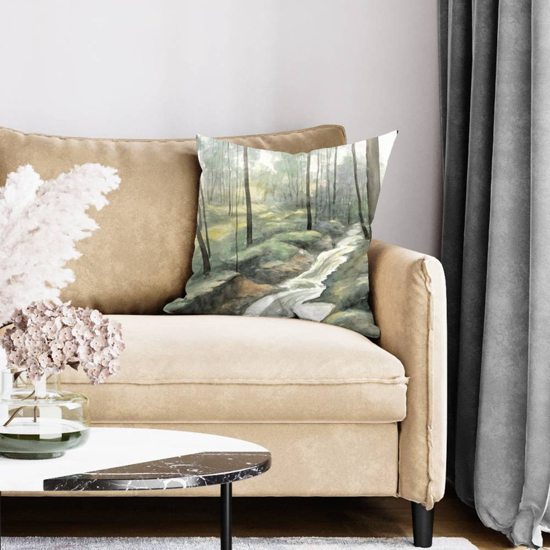 Waterfall - 20"x20" Throw pillow cover - Poly twill - Print on demand, 20" x 20", Pillow Cover Only - No Insert