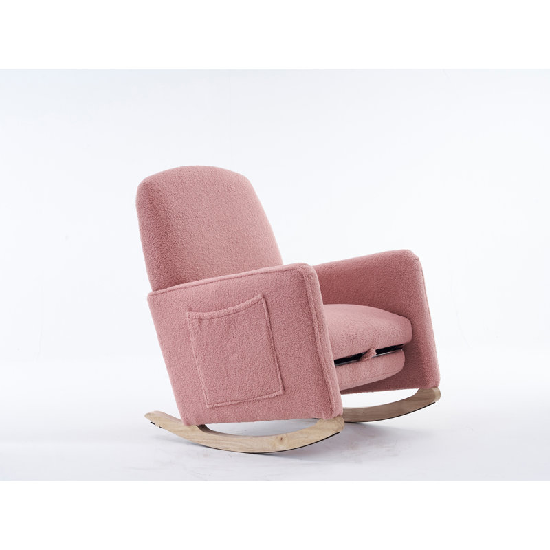 Chaise berçante rembourrée Lebbie, Rose
