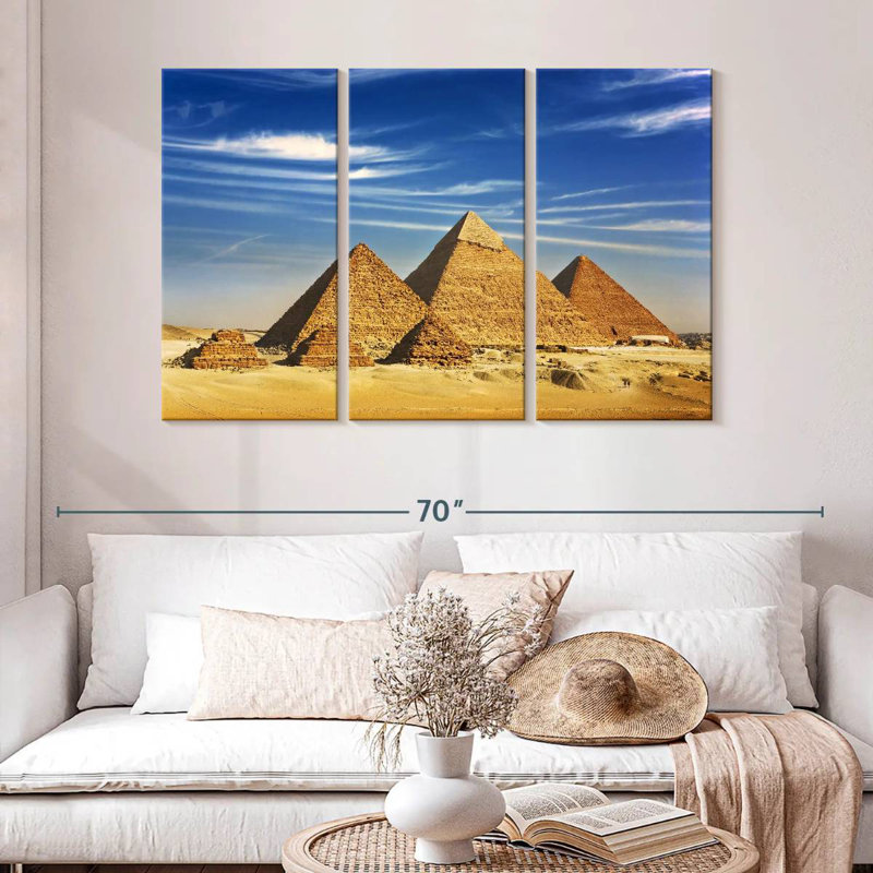 Pyramides égyptiennes de Gizeh Adella, H 32 po x l 50 po