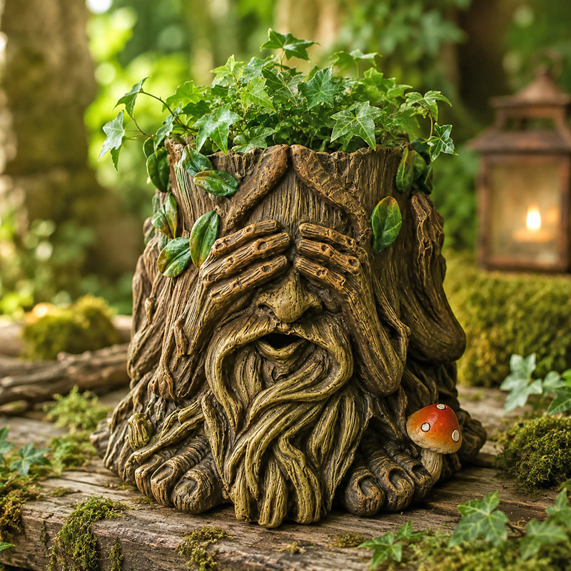 Granjeno Tree Ent Resin Statue Planter