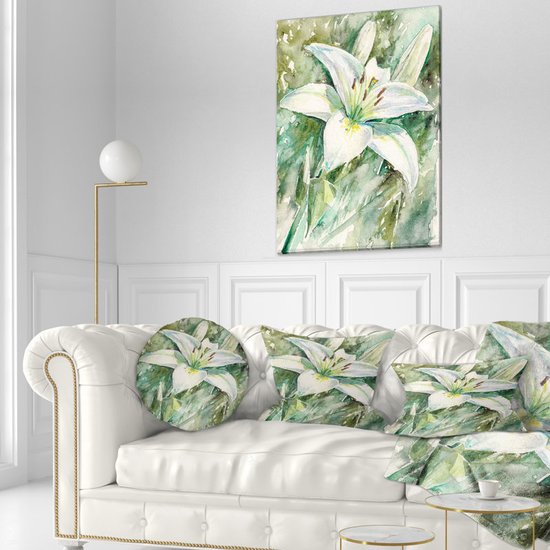 Coussin lombaire de peinture floral grand lily