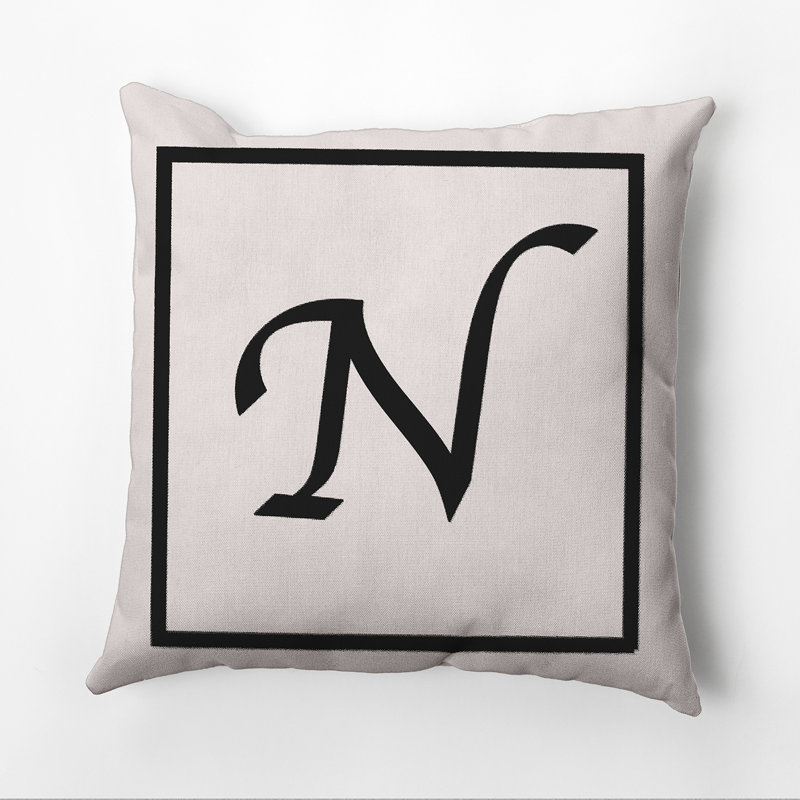 Reversible Throw Pillow, 16"x16", Flax/Black, N
