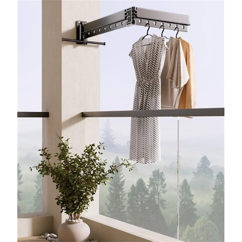 Portant pliant rétractable Spacemaster Pro, H 5,9 po x l 83,06 po x P 16,14 po