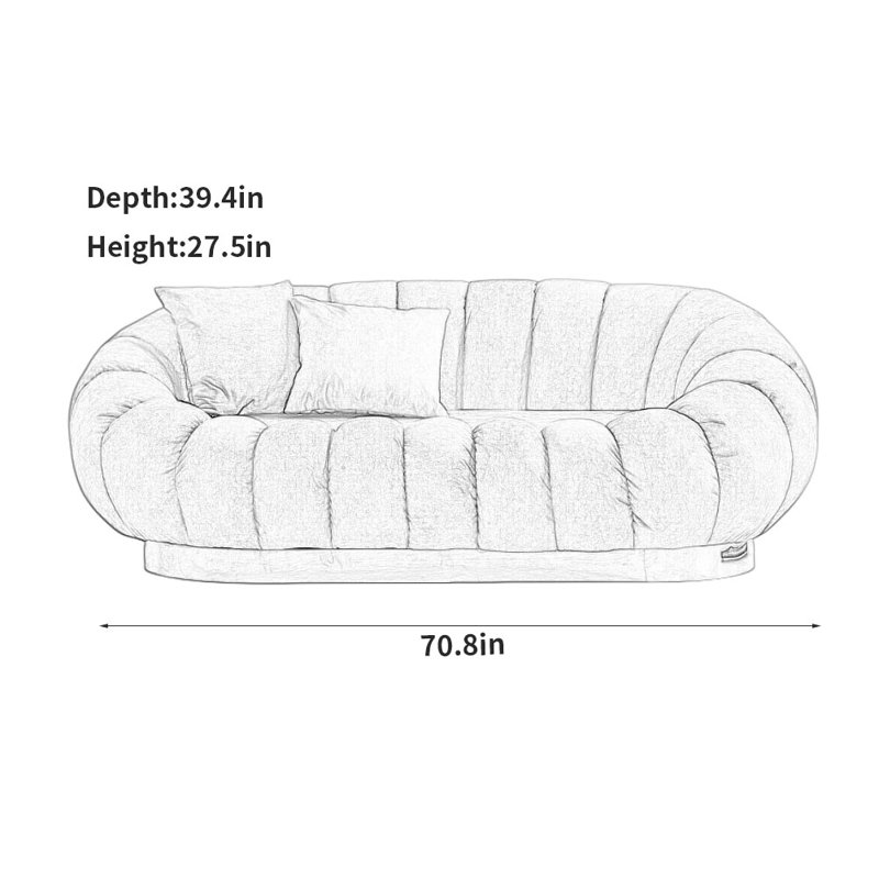 Lukenzo, Mélange de polyester rose, H 27,5 po x l 70,8 po x P 39,4 po, 2