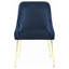 Chaise à oreilles bleu foncé et dorée