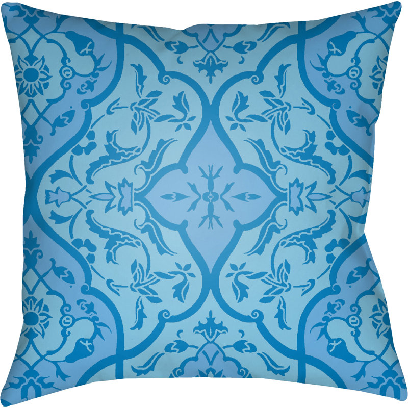 Yindi Floral Outdoor Throw Pillow, Indigo, 22" H x 22" W x 5" D