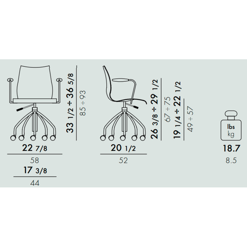 Maui Swivel Task Chair, Anthracite