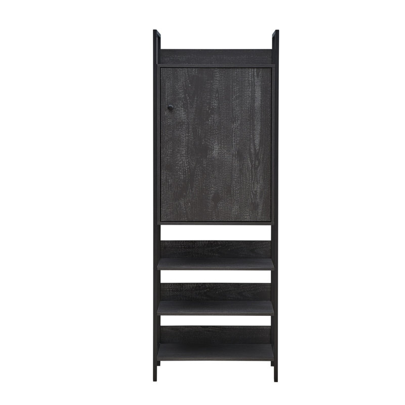 Brant 1 Door Manufactured Wood Wardrobe, Black