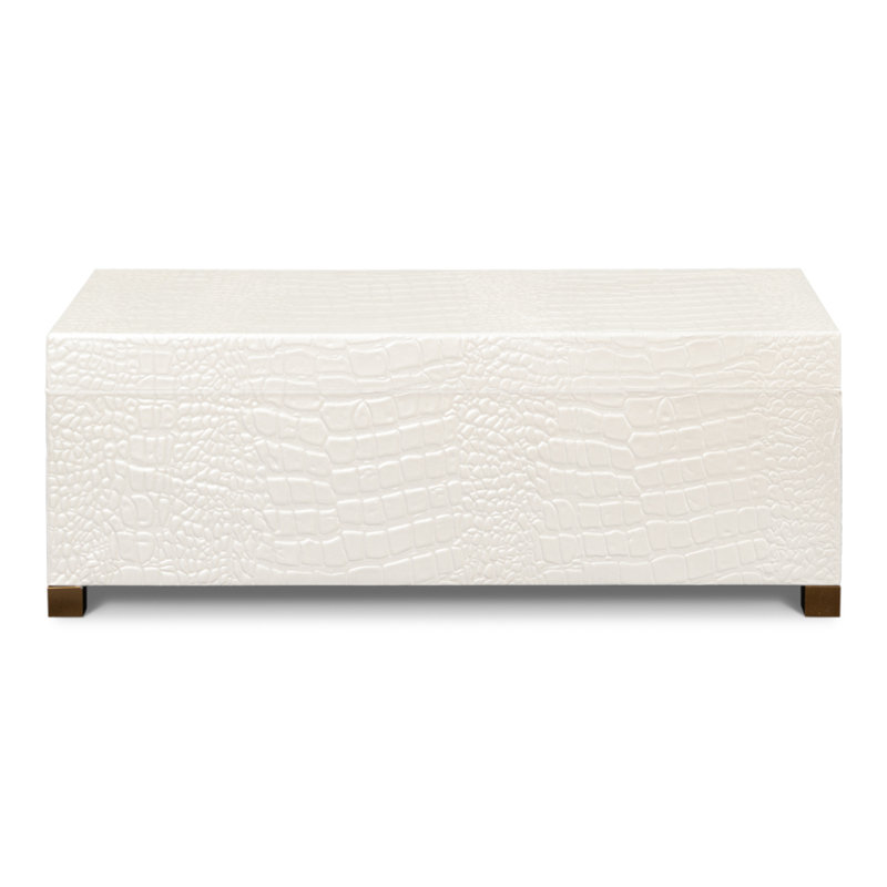 Shagreen Handmade Decorative Trunk, Ivory
