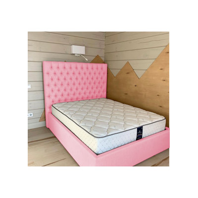 Leon Deshler Upholstered Bed Frame - Plush Velvet with Headboard and Sprung Slats