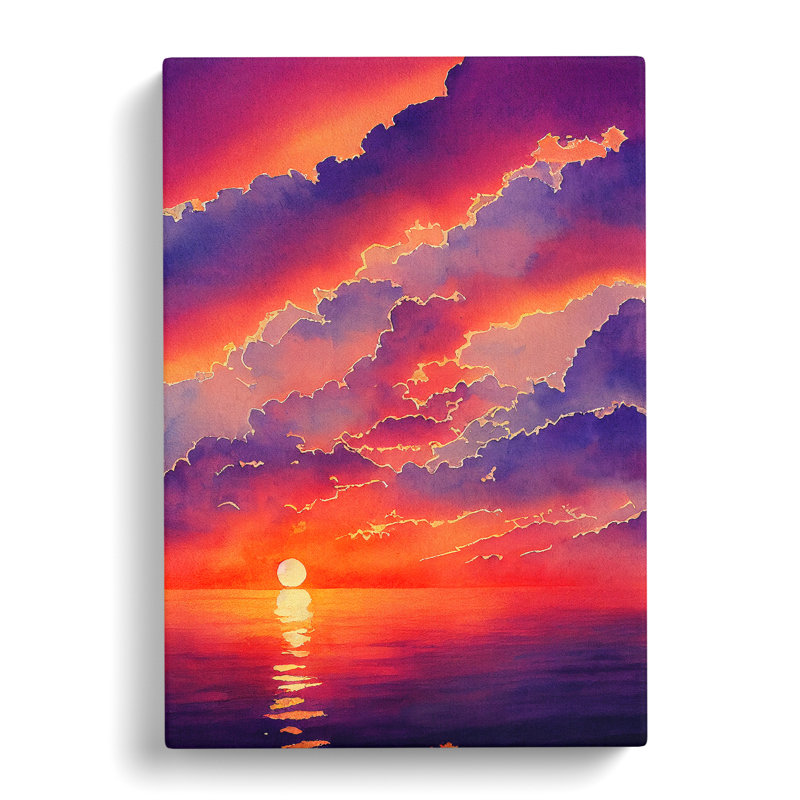 Imaginative Ocean Sunset - Wrapped Canvas, 76cm H x 50cm W x 3cm D