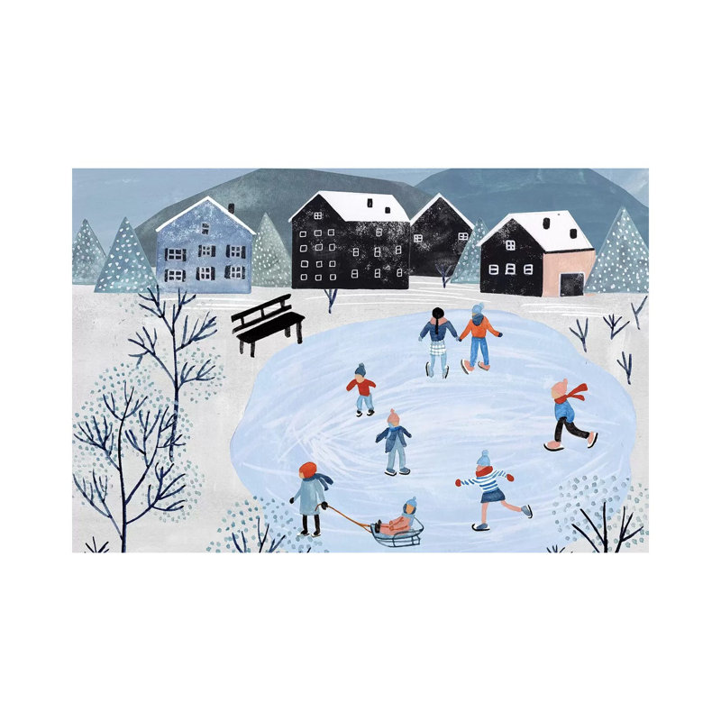 Snowy Village Collection A by Melissa Wang - Wrapped Canvas Painting, 101.6 cm H x 66.04 cm W x 1.91 cm D