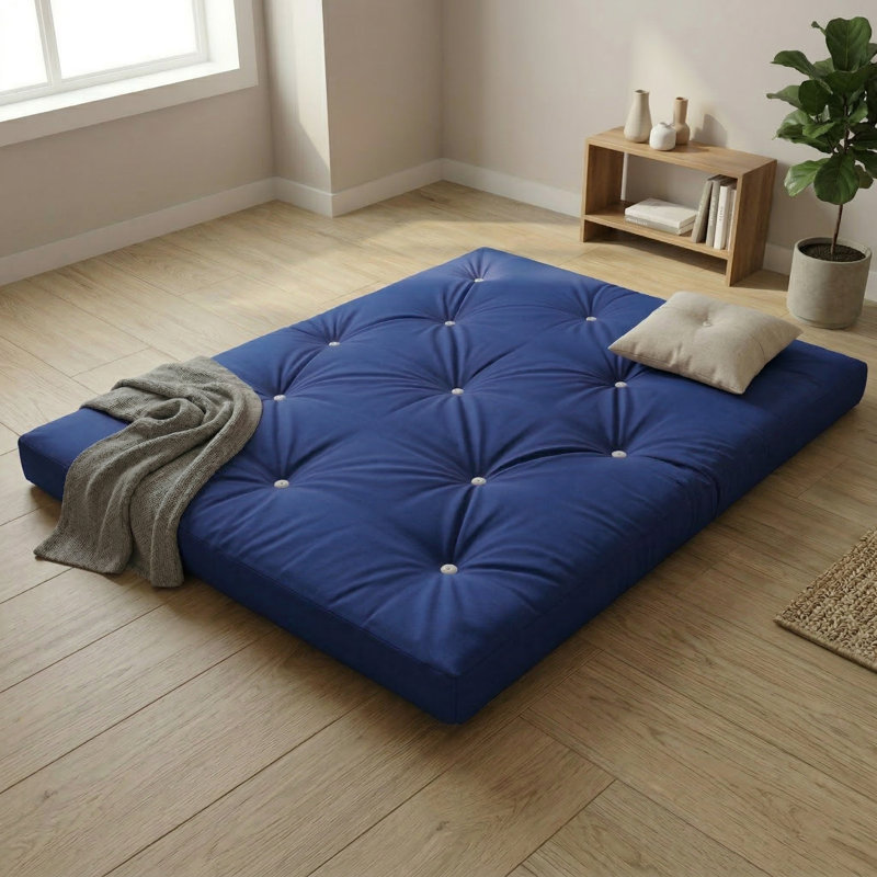 15cm Futon Mattress Futon  Mattress, 3 Seater 135x193cm, Dark Blue