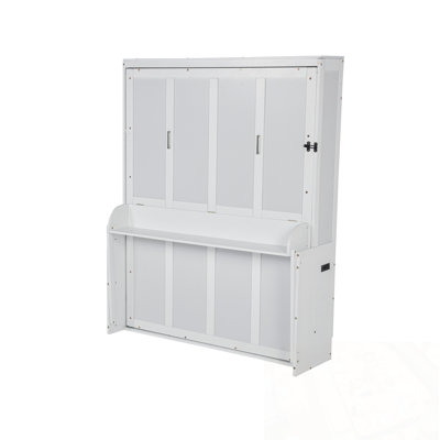 Queen Size Wood Murphy Bed with Desk