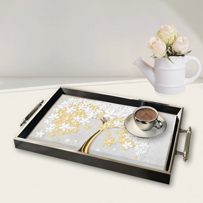 Élégant plateau en verre de 19,7 po x 11,4 po x 1,4 po | Fabrication 100% verre durable | Facile à nettoyer avec un chiffon humide | Idéal pour le service, la présentation décorative et l'organisation | Ajout élégant à la décoration intérieure