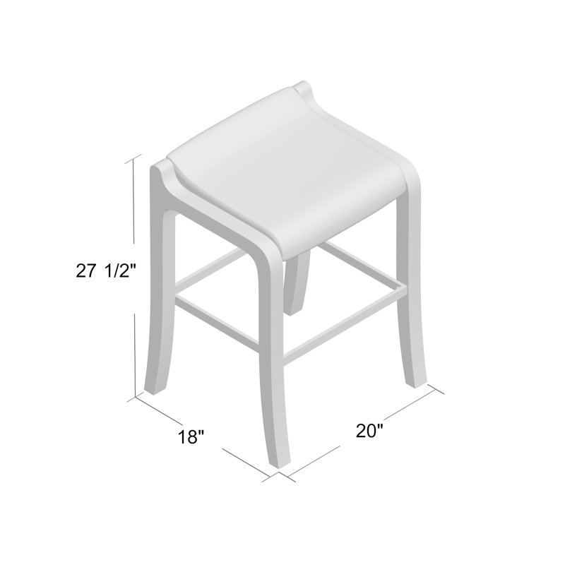 Tabouret de comptoir rembourré 27,5 po, Pierre grise, Noir