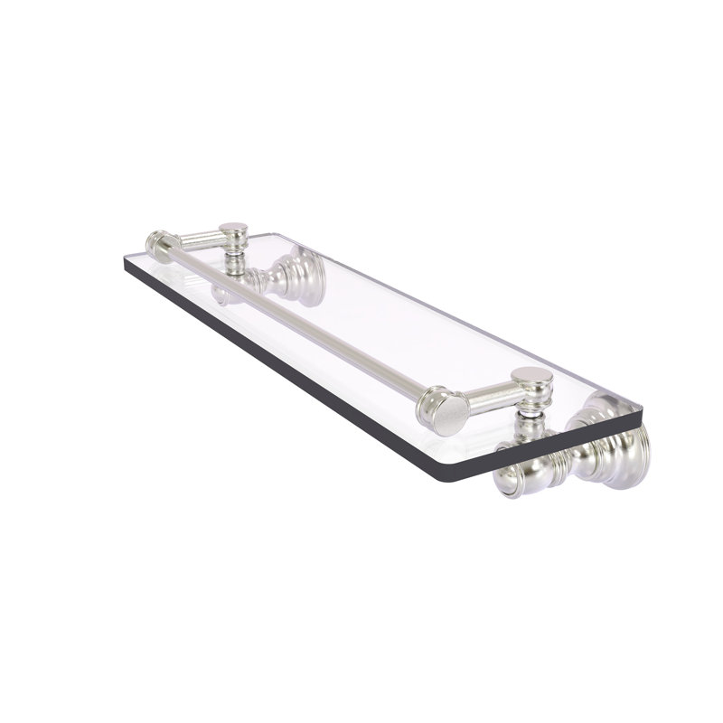 Tablette en verre Freyja, H 3,3 po x l 16 po x P 5,54 po, Nickel satiné