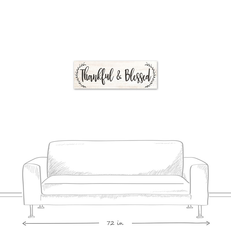 «Thankful & Blessed», reproduction sur toile