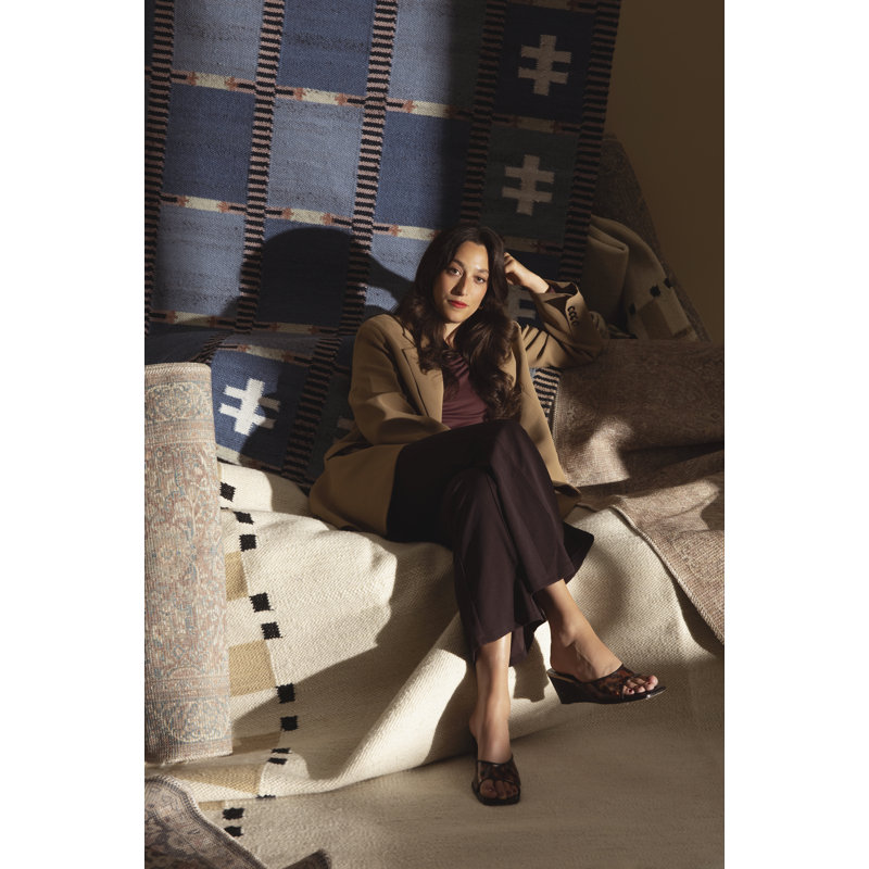 Patricia Rodi x Livabliss Ardea Rug, Blue, light blue, white, burgundy, Rectangle 240 x 305 cm