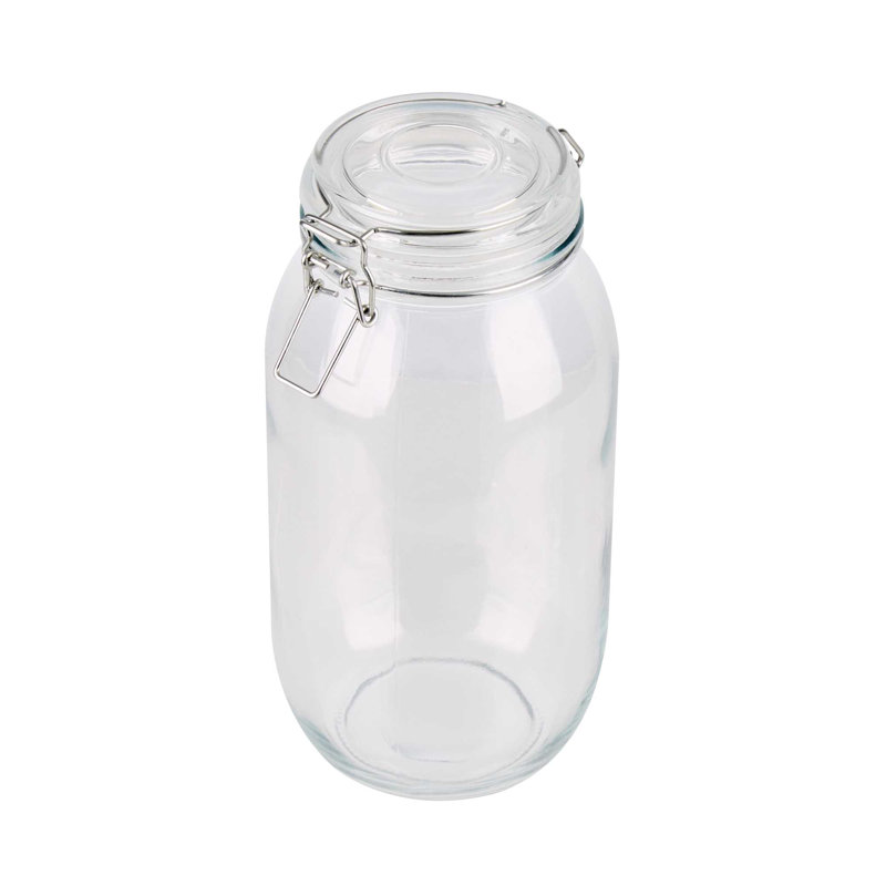  Pot en verre - 12 unités - Pot de rangement en verre 74 oz Vetri, avec couvercle à charnière, transparent, lavable au lave-vaisselle