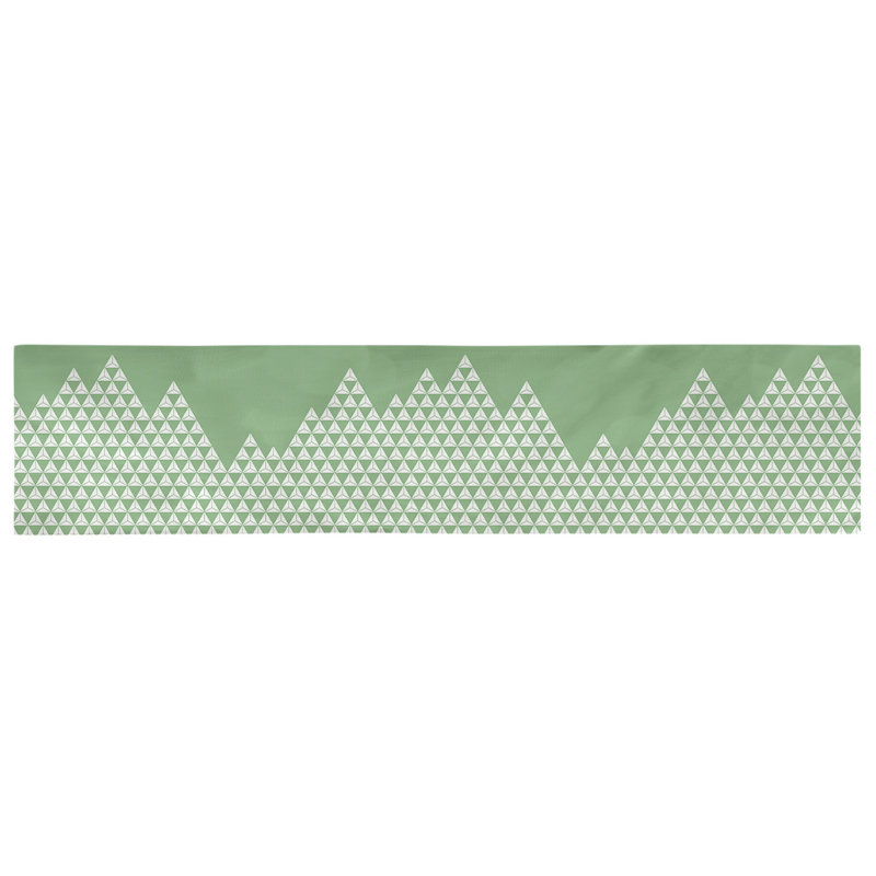Chemin de table mountain Avicia, 73,5 po x 17,5 po, Polyester, Vert