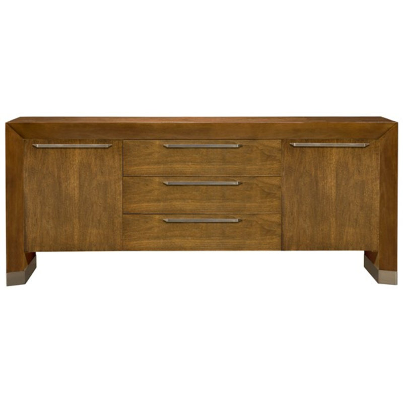 Dunecrest 81.25" Wide 3 Drawer Oak Wood Sideboard