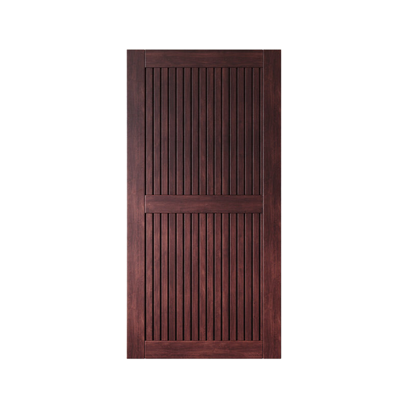 Porte de grange en bois de pin à finition verticale en acajou rouge Homacer à rayures verticales Homacer (usage intérieur seulement)