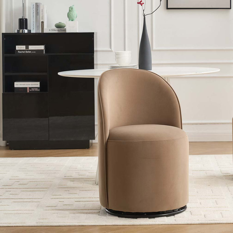Chaise pivotante en velours 360 degrés, Brun