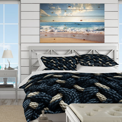 Literie Coastal Rope Motifs White And Blue I
