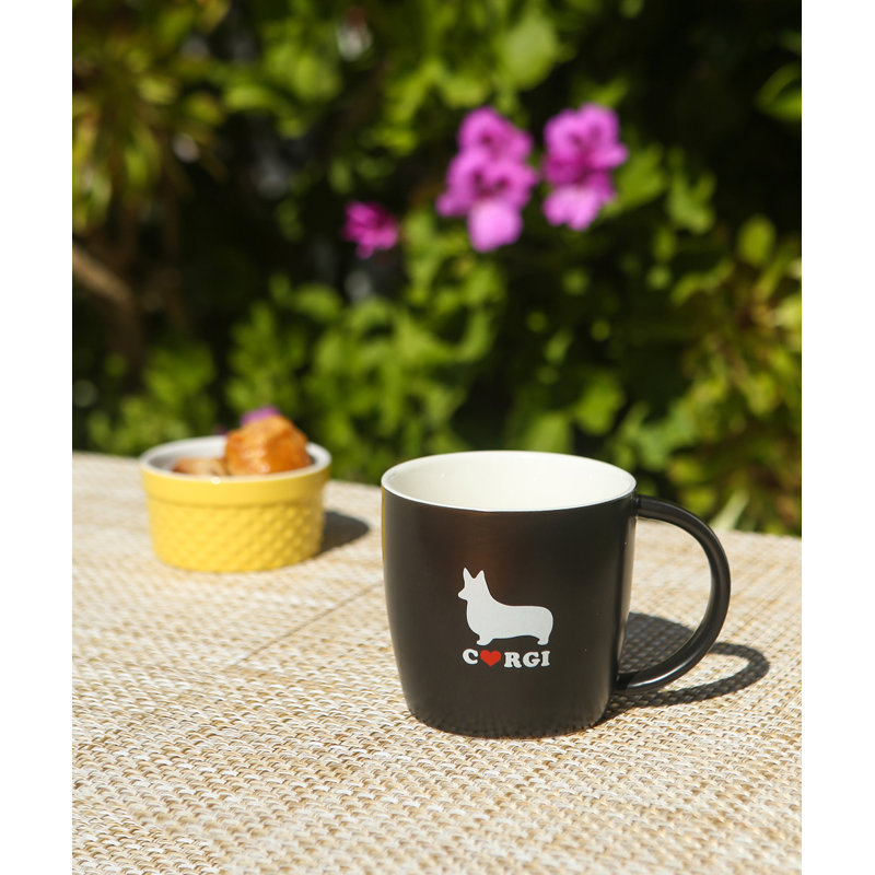 Grande tasse à café corgi Dunmall, Noir