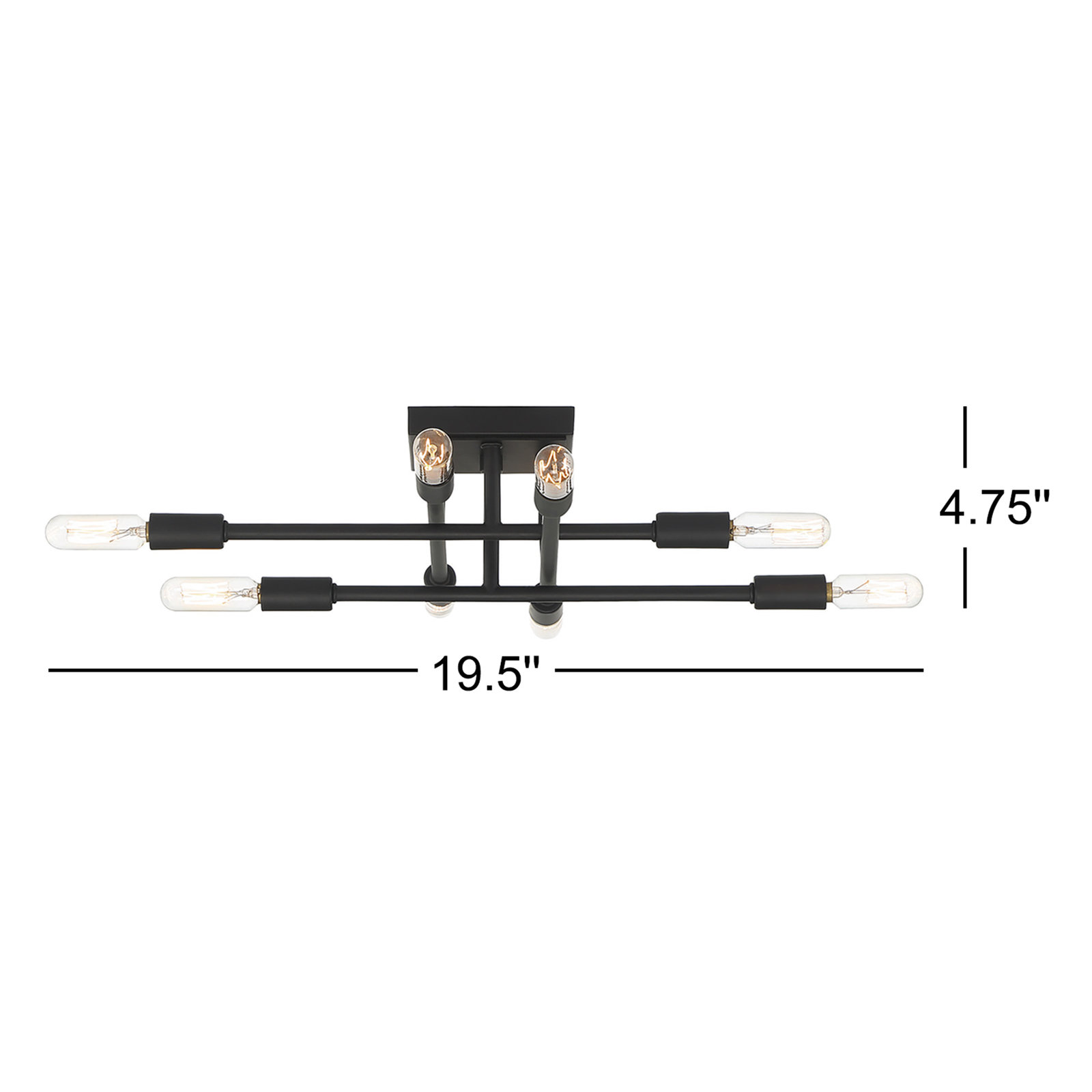 Jordy 8-Light Flush Mount, Matte Black