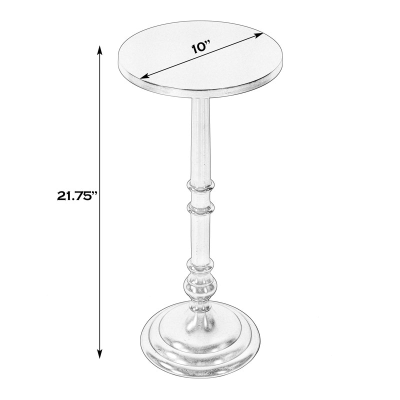 Garland 10 in W Round All Metal Pedestal Base End Table