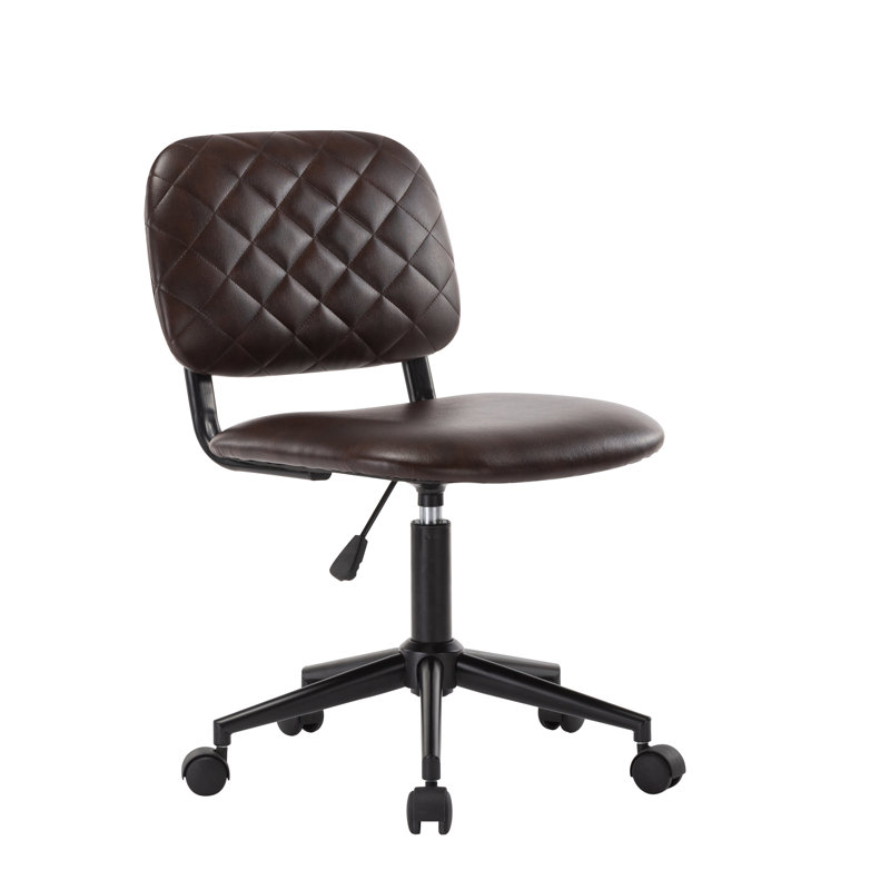 Chaise de travail en polyuréthane Arzola, Brun foncé