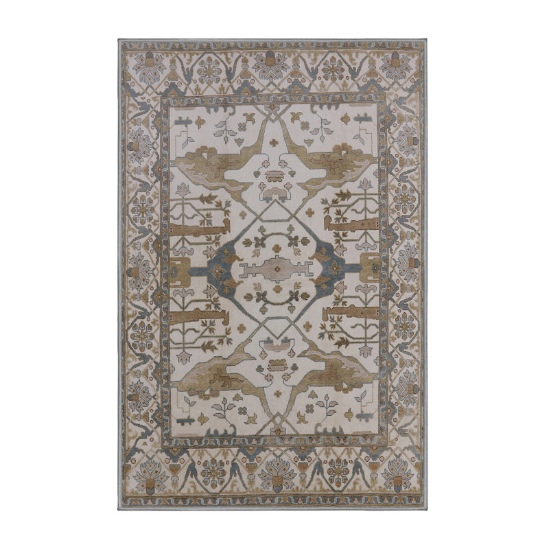 Tapis oriental brun / beige / bleu Arpun, Rectangle 5 pi x 7 pi
