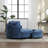 Upholstered Barrel Chair With Ottoman-100891575